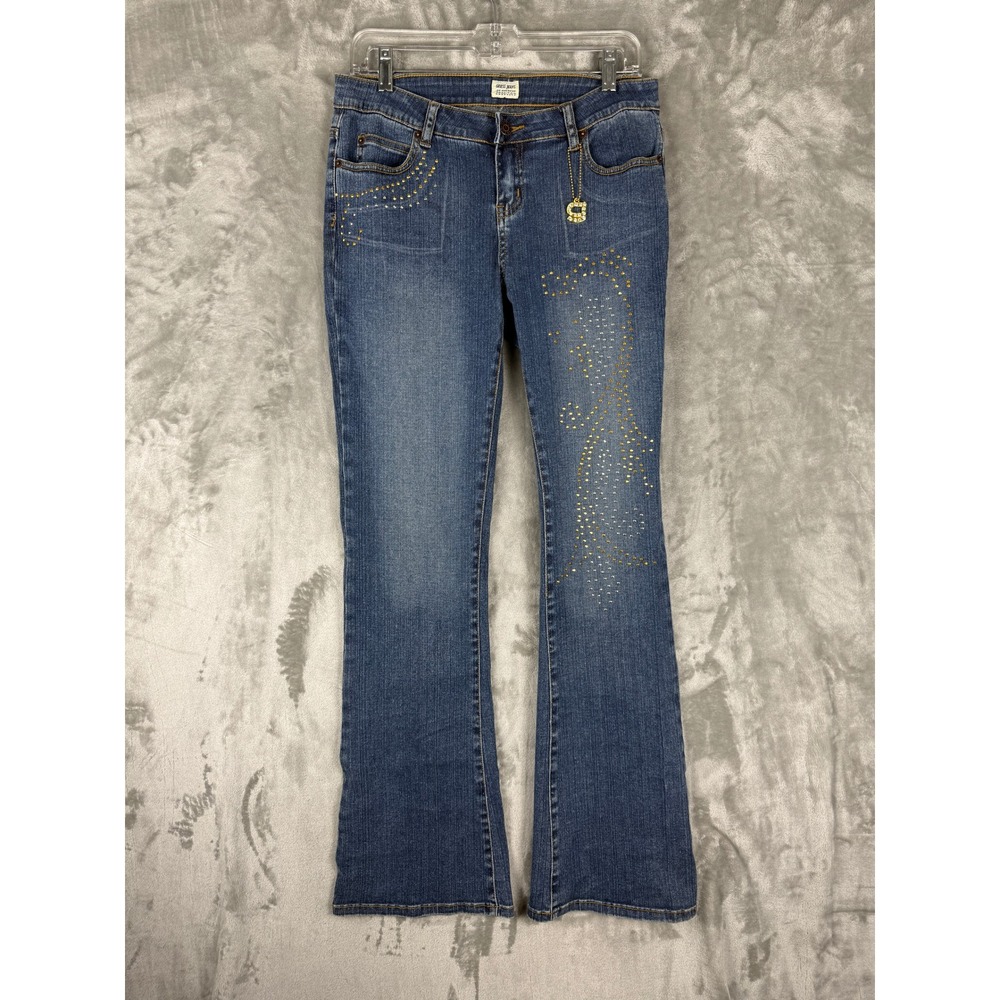 Guess‎ Jeans Women Size 27 Blue Denim Embellished Flare Bootcut Pants